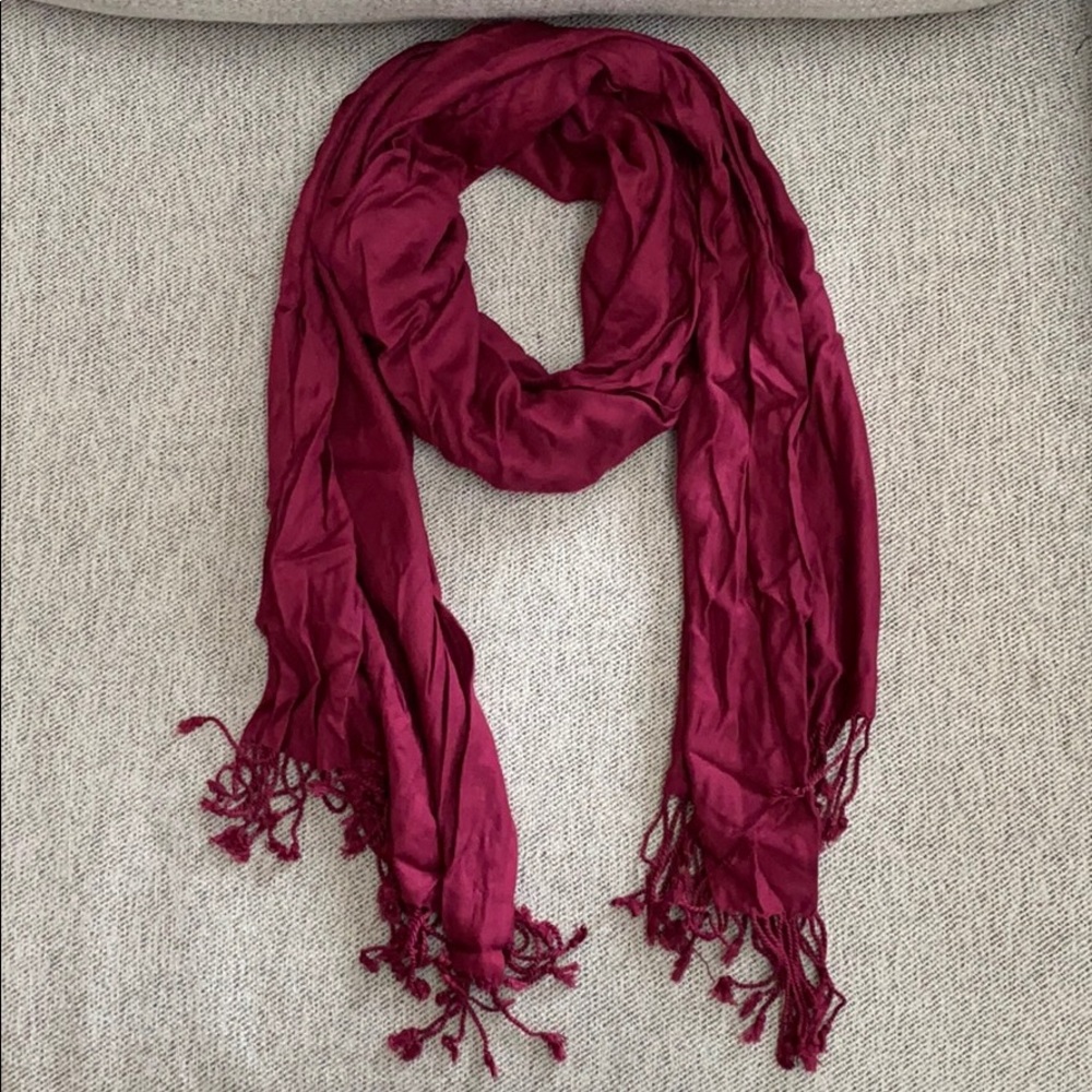 Deep red maroon scarf
